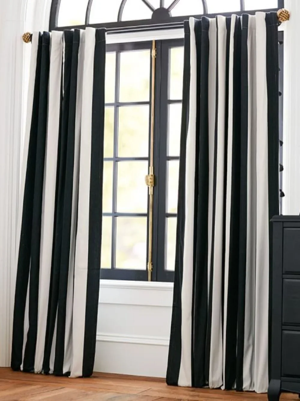 Pottery Barn Teen - Black/White striped blackout curtains (Emily and Merritt)